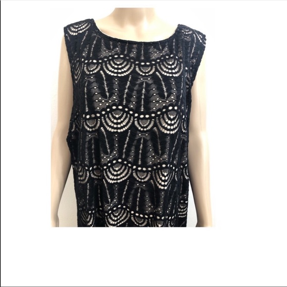 π Sharagano Black Lace Overlay Dress - Picture 4 of 7